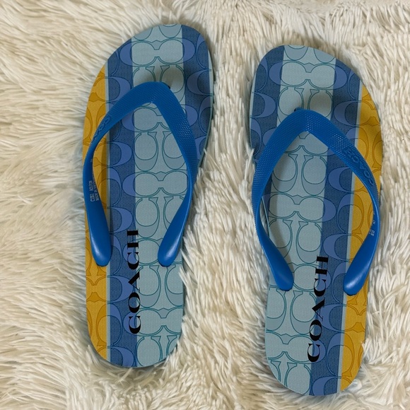 Coach Multicolor Flip Flops - Picture 1 of 7